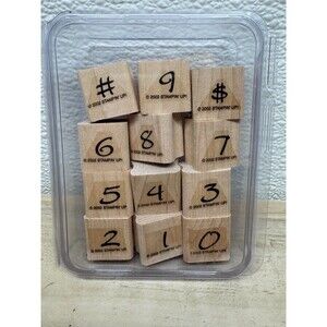 2002 Stampin Up Brushstroke Set of 12 Wood Mounted Rubber Stamps